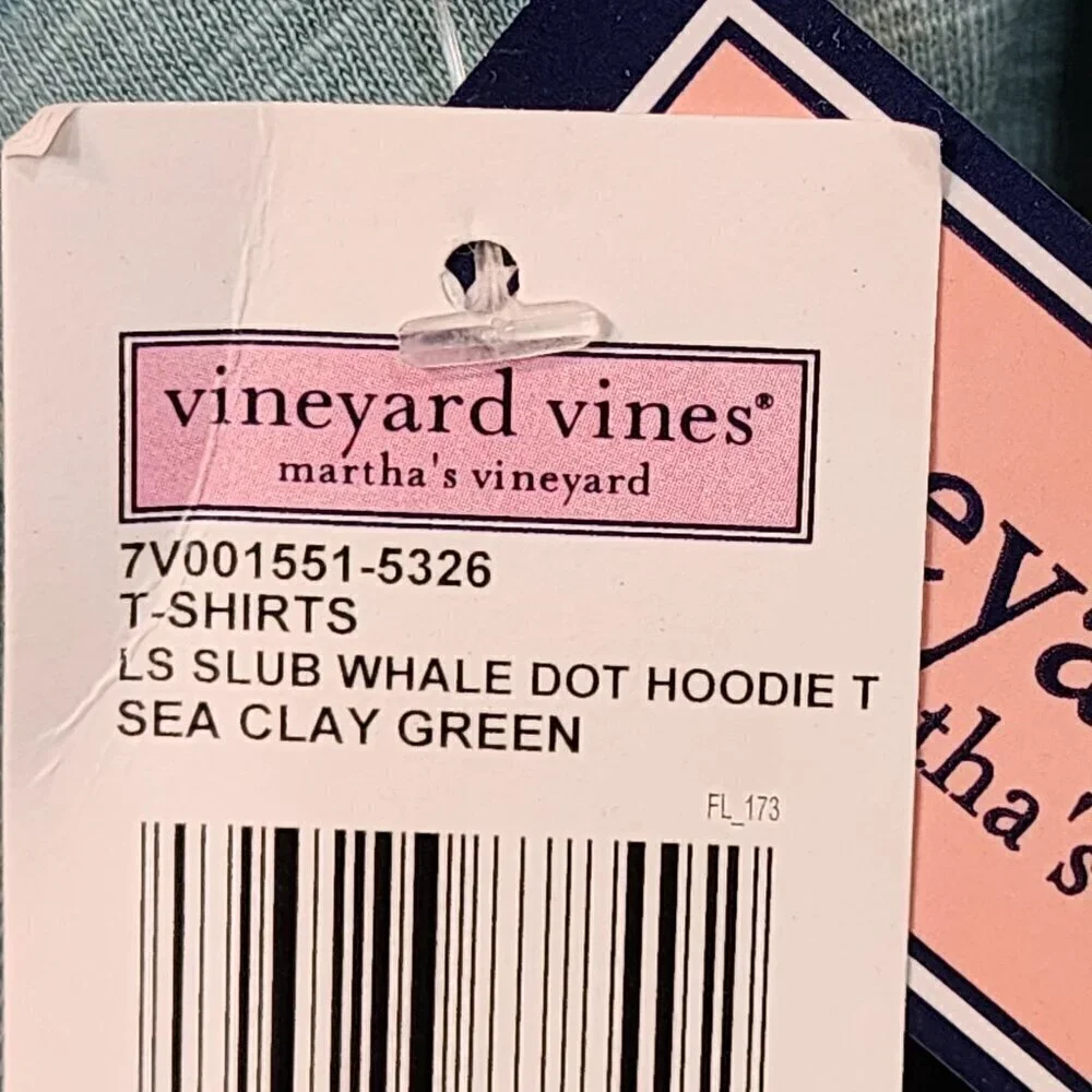 Vineyard Vines t-shirt hoodie size L / 16 girls whale dot sea clay green